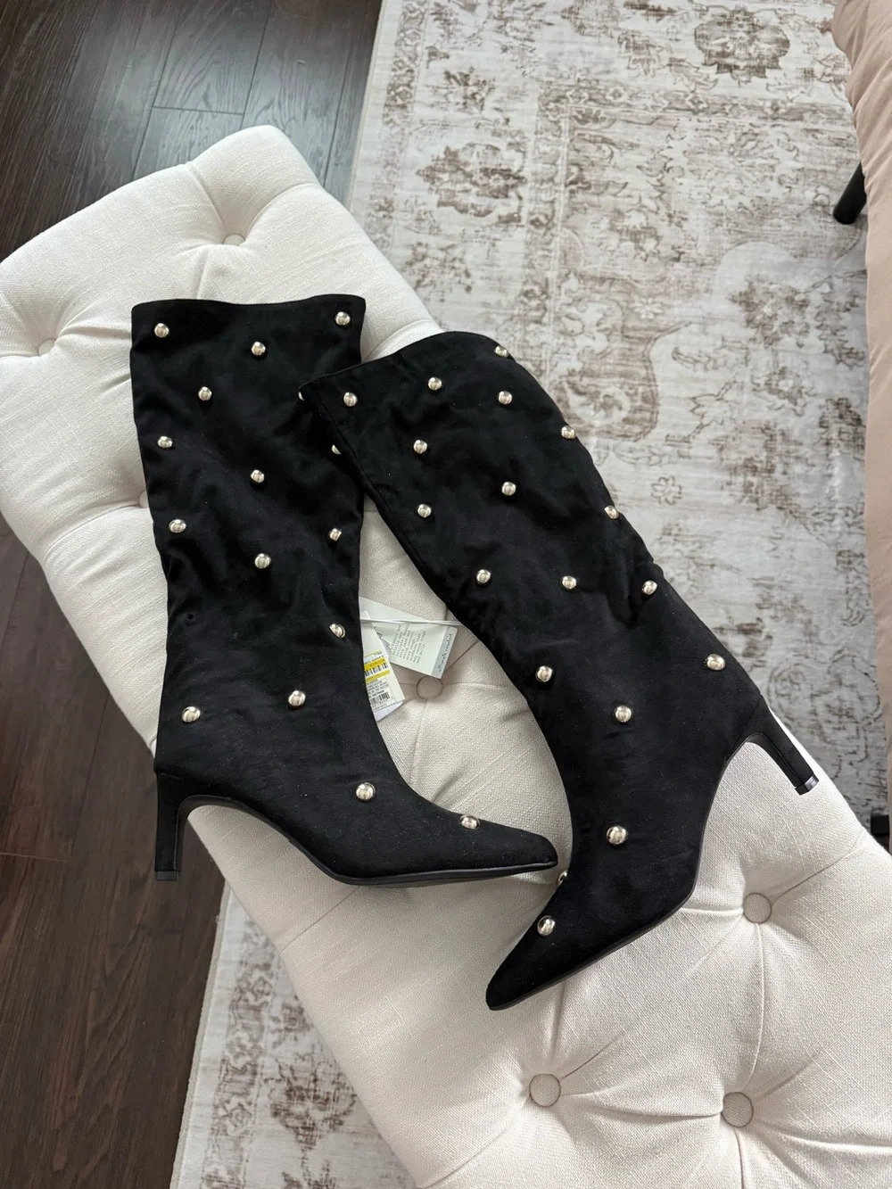 NEW a new day Black Over-the-Knee Studded Boots Size 9